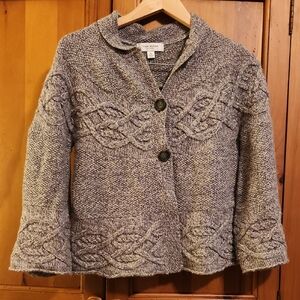 Isaac Mizrahi Gray Cable Knit Cardigan